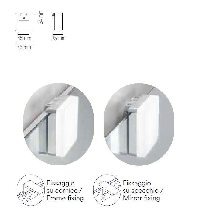 Applique da specchio quadrato LED termoplastica diffusore acrilico 4W 460LM Applique da specchio quadrato LED termoplastica diffusore acrilico 4W 460LM